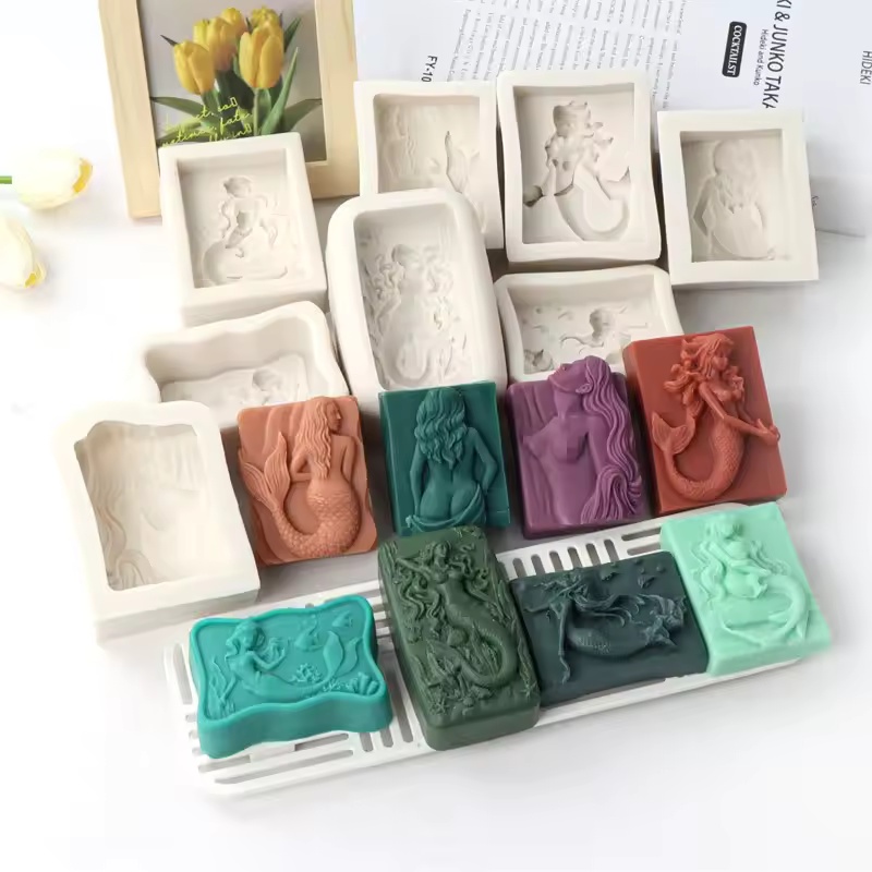 Soap Making Equipment For Beginners - قالب شمع مستطيل الشكل بتصميم حورية
