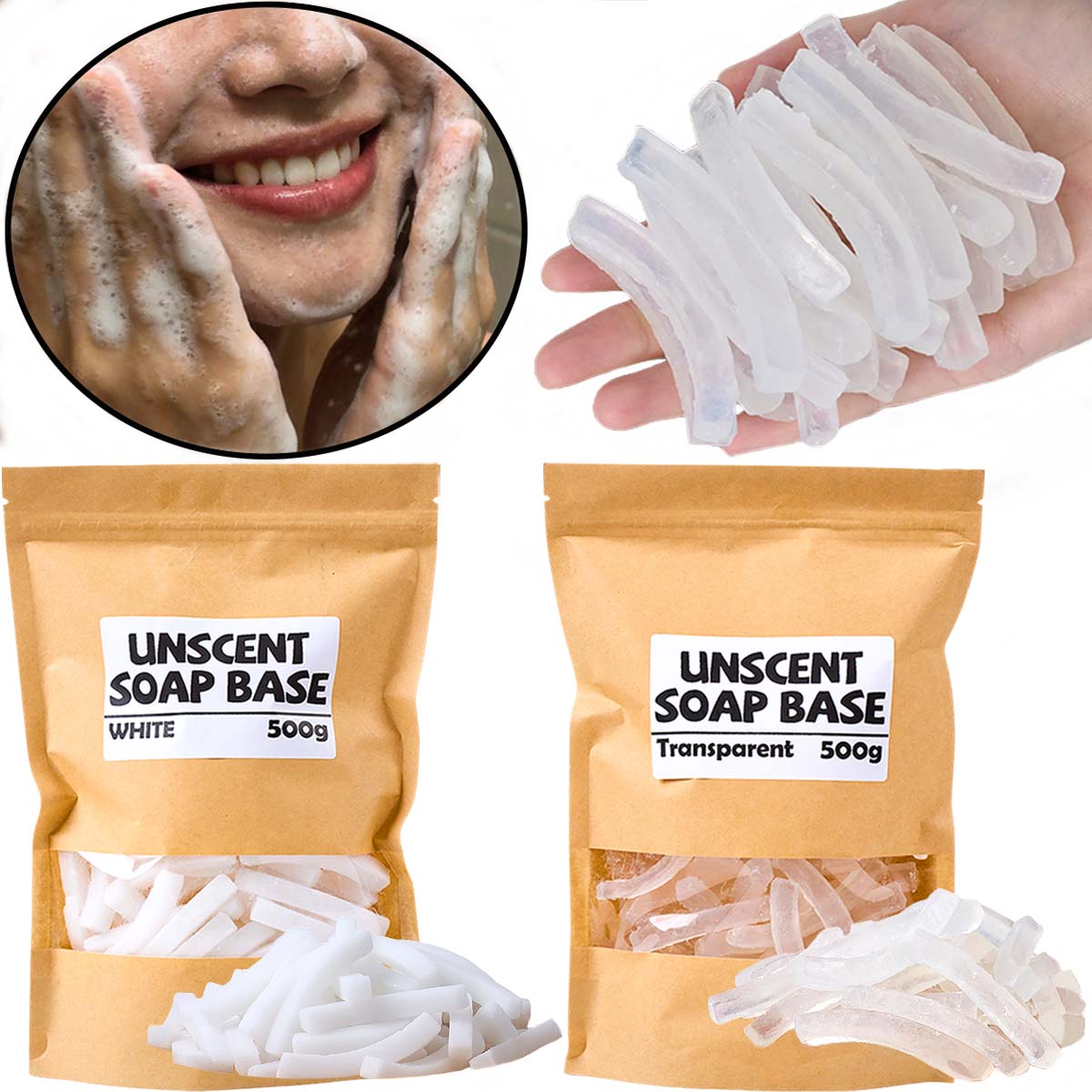 Soap Making Foam - 500 جرام قاعدة صابون شفافة بيضاء